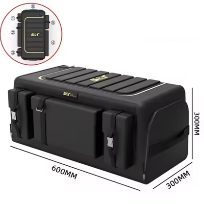 Trunk organizer with lid – 70L collapsible Oxford fabric box with multiple pockets