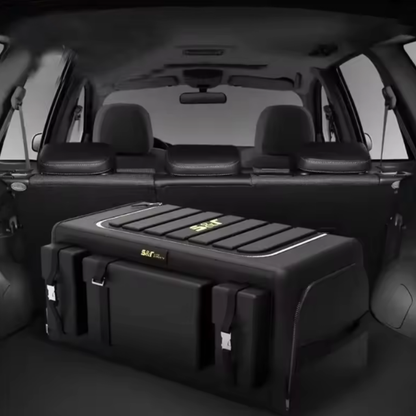 Trunk organizer with lid – 70L collapsible Oxford fabric box with multiple pockets